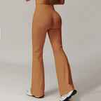 High Waist Wide Leg Pants Leggings Women Tights Fitness Bell-bottoms Yoga Elastic Leggings Push Up Gym Workout Flared Pants - Matrix-studios.com