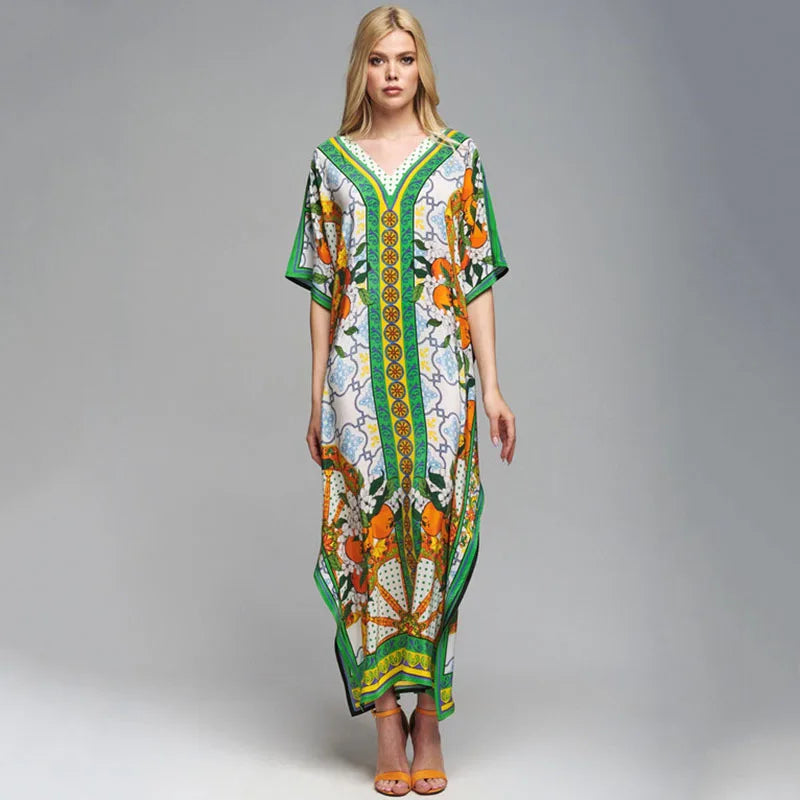 2026 Women Swimsuit Beach Cover Up dress Sleeve Kaftan Beach Tunic Long Pareos Bikinis Cover ups Summer Robe Plage Beachwear - Matrix Studios