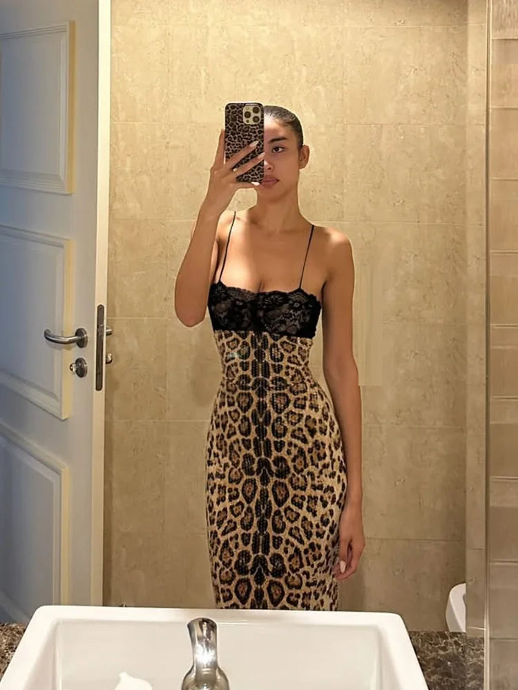 Lace Patchwork Maxi Dresses For Women Fashion Sexy Streetwear Straps Sleeveless Slash Neck Side Split Long Vestidos Robes Female - Matrix-studios.com