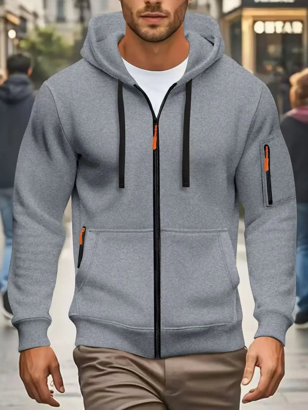 Men Autumn and Winter New Hoodies Long Sleeve Sweatshirt Pocket Zipper Design Hooded Sweatshirt Men Sportswear Casual Jacket - Matrix Studios
