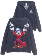 Disney World Castle Letter Magic Mickey Mouse Cartoon Print Embroidery Fleece Sweatshirt Women Hooded Zipper VELOUR Jumper Top - Matrix Studios