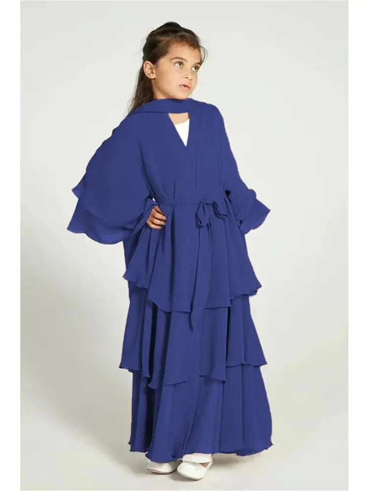 Ramadan Niqab Khimar Chiffon Kids Muslim Abaya Dubai Turkey Islam Dress Prayer Clothes For Women Kebaya Robe Femme Musulmane - Matrix-studios.com
