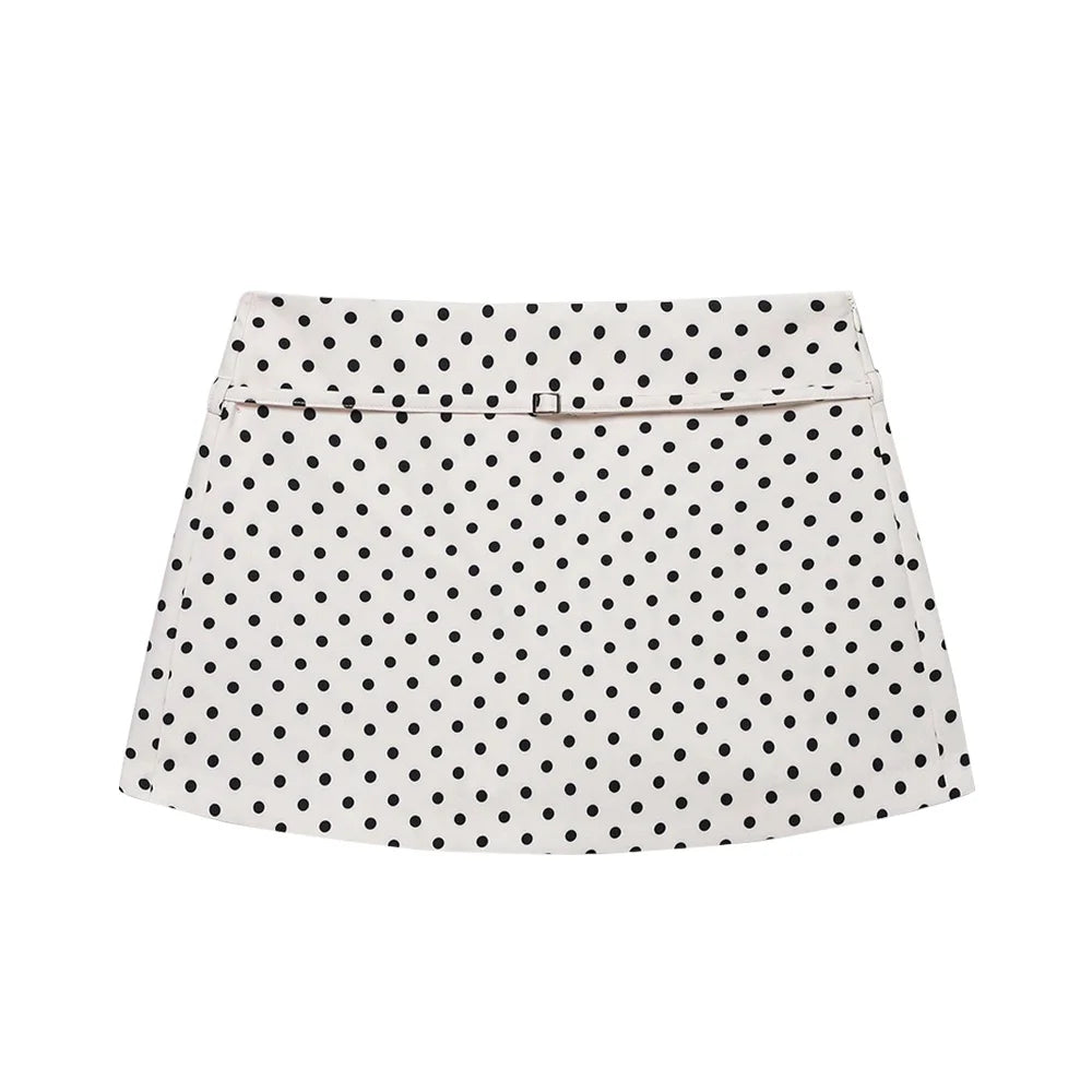 Women's Solid Color Skort with Belt Side Zipper Casual Shorts Skirts Fashionable And Stylish Women's Clothing - Matrix Studios