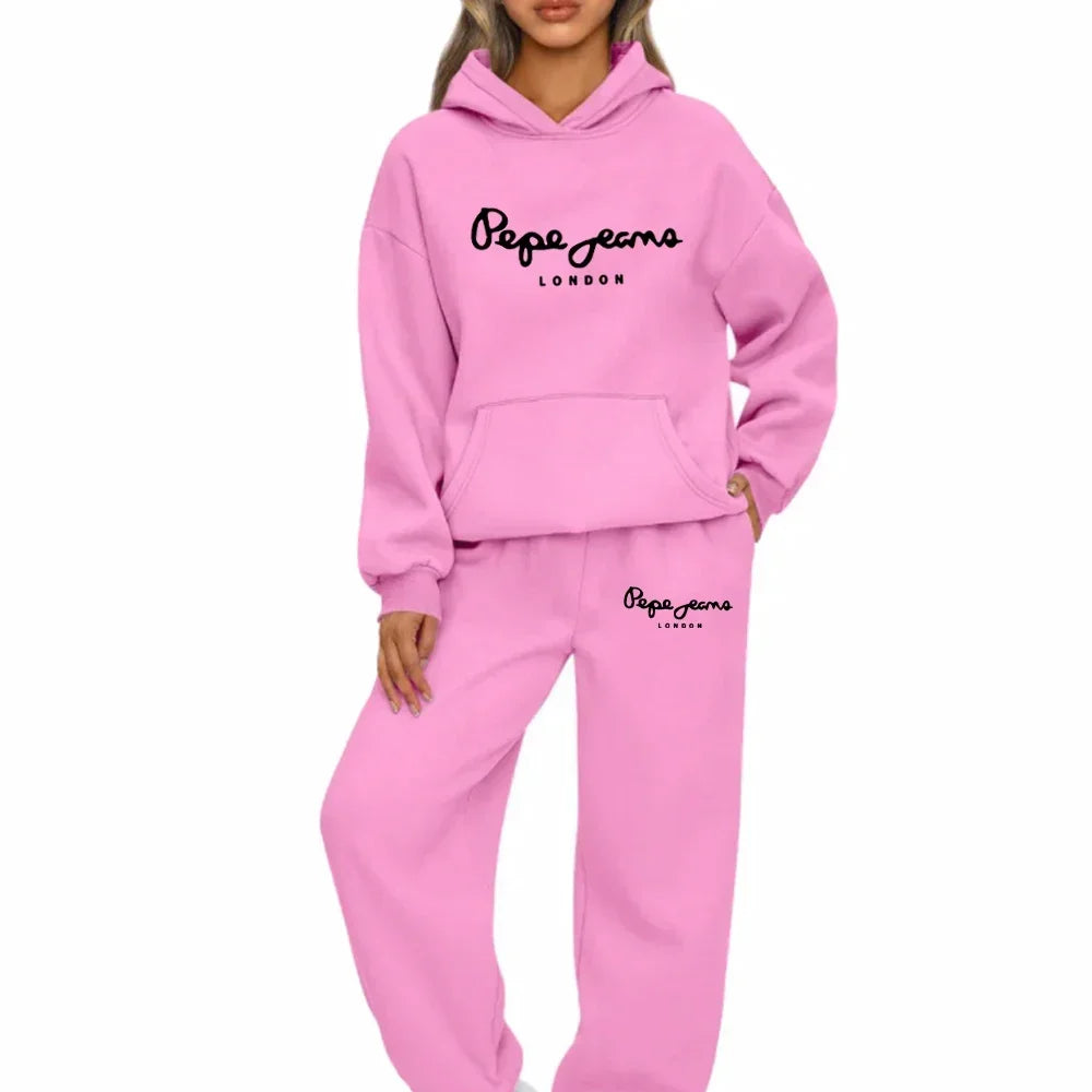 2026 Womens Print Hooded Sweatshirts Suit High Quality Hot Sales Outfits Clothing Fashion Casual Jogging Pants Sets - Matrix-studios.com
