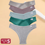 5PCS/Set Cotton Lingerie Panties Sexy Underwear Women Briefs Tangas Female Underpants Pantys Thong Panties Bikini Solid 13 Color - Matrix Studios