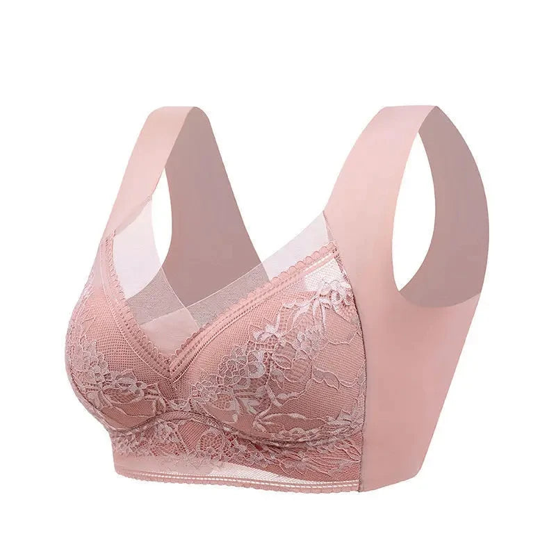 L-6L Women Large Bra Push Up Ice Silk Seamless upper Bralette Lace Wireless Summer Bras Plus Size Top Lingerie Underwear 15019 - Matrix Studios