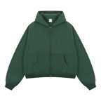 ZODF Trendy 2025 Winter Man Solid Fleece Boxy Hoodies Unisex 350gsm Double Head Zipper Hooded Sweatshirts Coat HY1122 - Matrix Studios