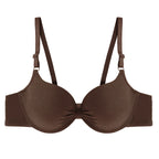 Women's Sexy Cotton Gathered Bra Deep V Underwire Ladied  Brassiere Push Up Lingerie Solid Bras Backless Intimate Underwear - Matrix Studios