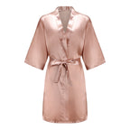 Rose Gold Satin Team Bride Bridesmaid Robe Wedding Bathrobe Gown Women Dressing Sleepwear Mother Maid of Honor Kimono - Matrix-studios.com