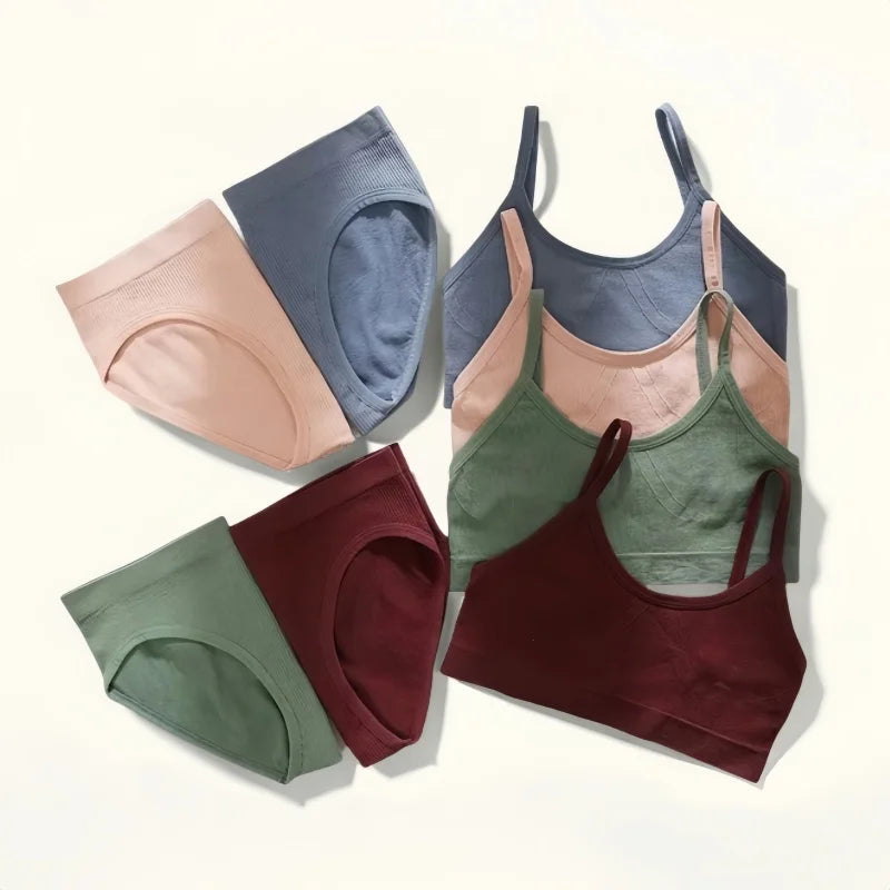 Women Seamless Bra Briefs Set Push Up Bra Top Sexy Lingerie Female U Back Crop Top Brassiere Underwear Set - Matrix-studios.com