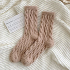 Warm Women's Socks New Winter Japanese Fashion Solid Color Fluffy Socks For Girls Home Thick Cute Floor Socks Kawaii Autumn Soft - Matrix Studios