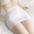 Sexy Thin Skinny Mini Skirt Without Lining Solid Color Low-rise See-through Hip Lifting Short Skirt Women Clubwear - Matrix-studios.com