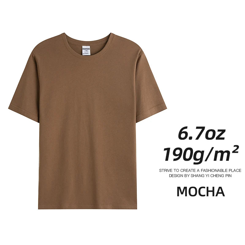 6.7oz 190gsm Combed Cotton Tees Tshirts Mens Solid Tops Woman Male Custom Team Uniform Class Clothes Summer Brand Customization - Matrix Studios