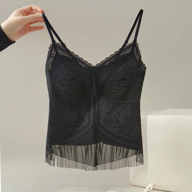 SUJIIN Sexy Lace Camisole Tank Tops Women 2026 Summer Sleeveless Beautiful Back Top Lady Simple Casual Tees Woman Clothing XD001 - Matrix-studios.com