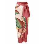 2026 New Sexy Print Retro Swimwear Beach Dress Cover Up Long Skirts Skirt Party Outfits Swimsuit Beachwear - Matrix Studios