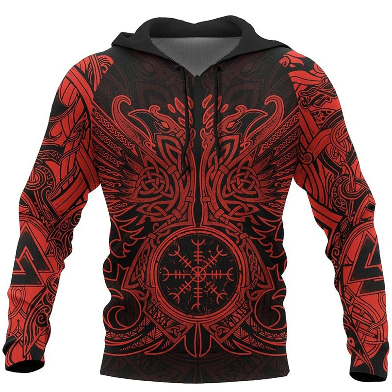 Mens Hoodies Vikings eagle Tattoo Fashion Animal pattern 3D Printed Style Casual Harajuku Hip Hop Pullover Oversized Sudaderas - Matrix Studios
