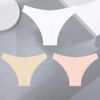 3Pcs Ultra-thin Seamless Silk Underwear Women's Panties Sexy Low-Waist Stretch Bikini Solid Color Briefs Lingerie XS-XXL Fashion - Matrix Studios