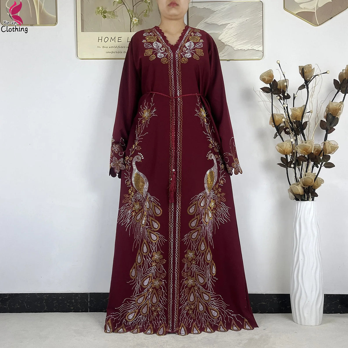 2026New Dubai Muslim Women Modest Dress Diamond Chiffon Elegant Arabic Femme Hijab African Abaya Islamic Long Sleeve Turkey Robe - Matrix-studios.com