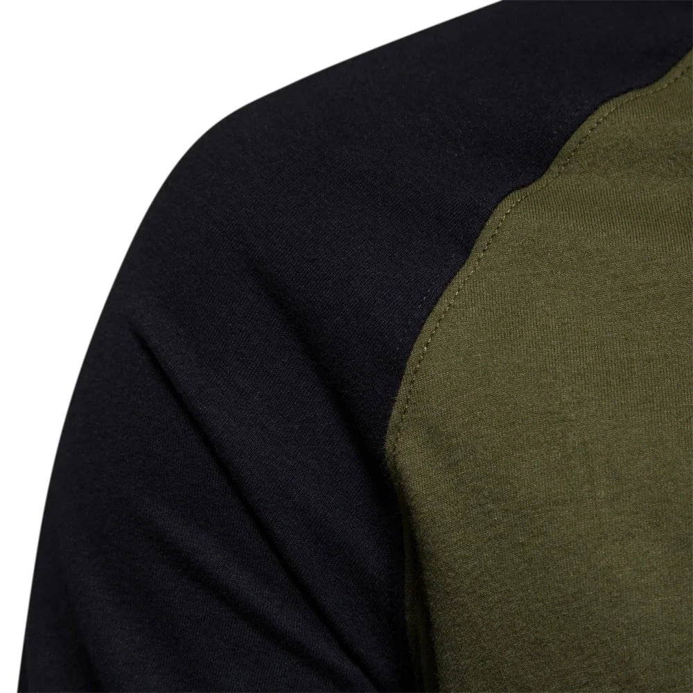 AIOPESON Men's T-shirts 100% Cotton Long Sleeve O-neck Pactwork Casual T Shirts for Men New Spring Designer Tees Men Clothing - Matrix Studios