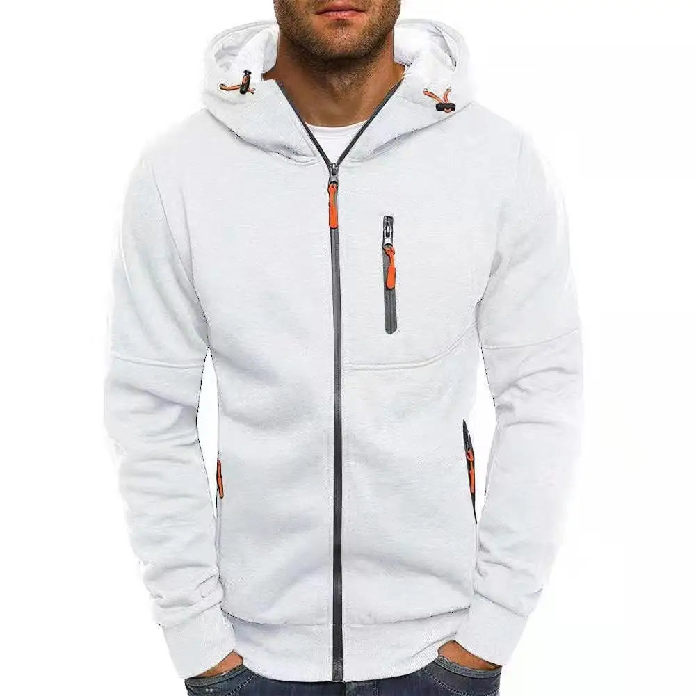 Men's Sweater Cardigan Hooded Jacket Zipper Pocket Jacquard Jacket Sports Fitness Outdoor Leisure Running Solid Color Sportswear - Matrix Studios