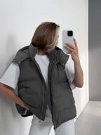 Bornladies Women's New Autumn Winter Sleeveless Hooded Puffer Vest Hot Trendy Outerwear Fashionable Spicy Girls Coats Vests - Matrix Studios