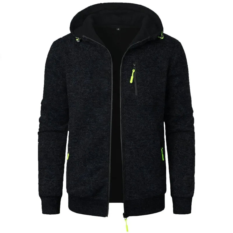 New Streetwear Men's Long Sleeve Sweatshirts for Men Zipper Hooded Oversize Winter Warm Jacket Coat Outdoor Tracksuit Men - Matrix Studios