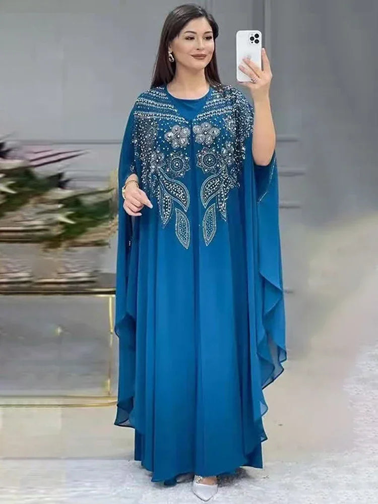 Abayas For Women Dubai Luxury 2024 Chiffon Boubou Muslim Fashion Dress Caftan Marocain Wedding Party Occasions Djellaba Femme - Matrix-studios.com