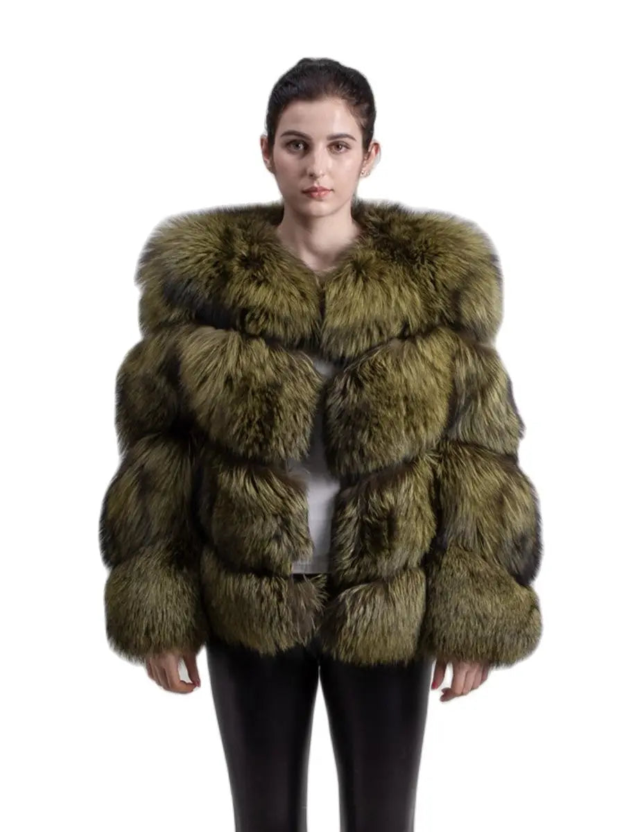 QIUCHEN PJ1820 FREE SHIPPING real fox fur coat silver fox jacket women winter coat wither OUTERWEAR thick warm fashion coat - Matrix Studios