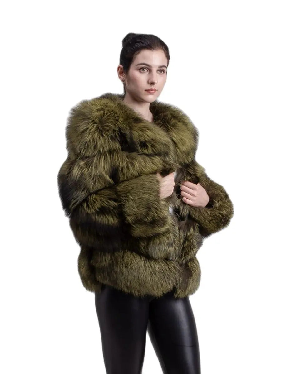 QIUCHEN PJ1820 FREE SHIPPING real fox fur coat silver fox jacket women winter coat wither OUTERWEAR thick warm fashion coat - Matrix Studios