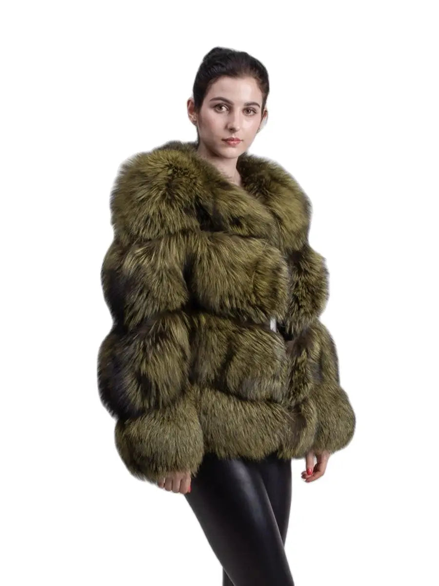 QIUCHEN PJ1820 FREE SHIPPING real fox fur coat silver fox jacket women winter coat wither OUTERWEAR thick warm fashion coat - Matrix Studios