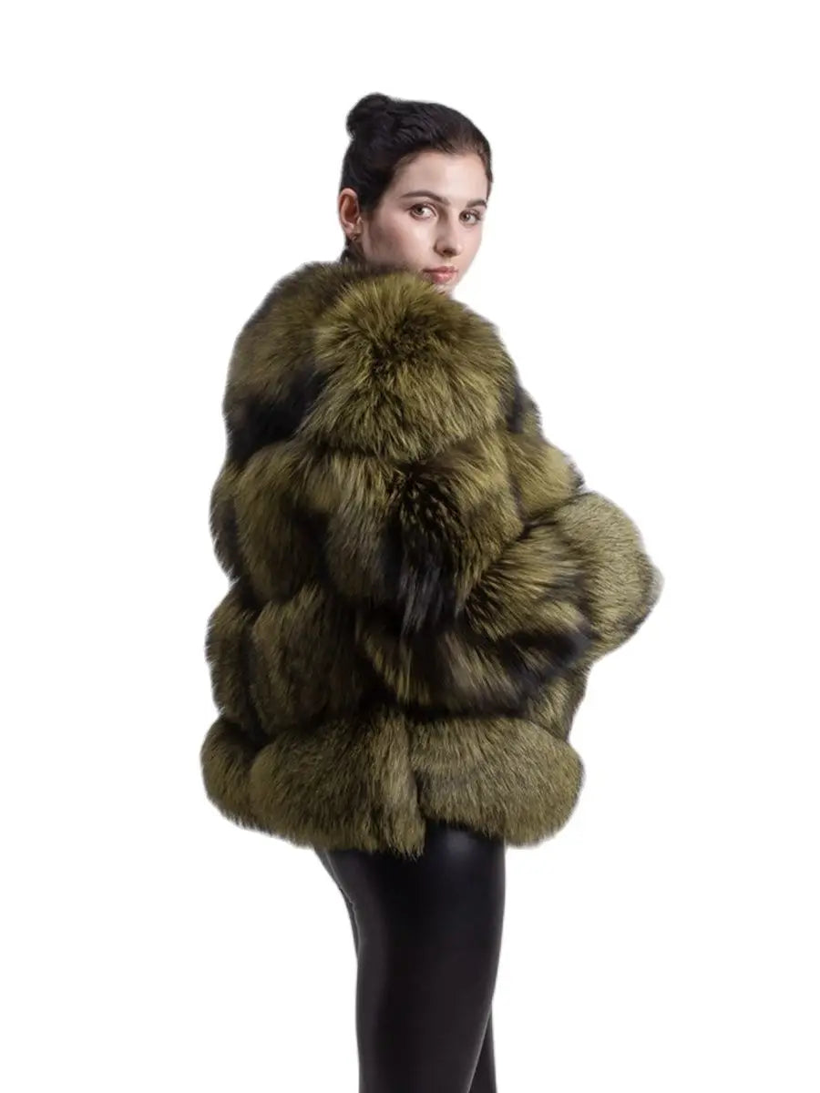 QIUCHEN PJ1820 FREE SHIPPING real fox fur coat silver fox jacket women winter coat wither OUTERWEAR thick warm fashion coat - Matrix Studios