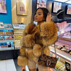 HOOOFUR Faux Fur Coat Women's Jacket Winter Fashion Warm Thick Fox Raccoon Leather Brown Plus Size Especially Fake Fur Cold - Matrix Studios