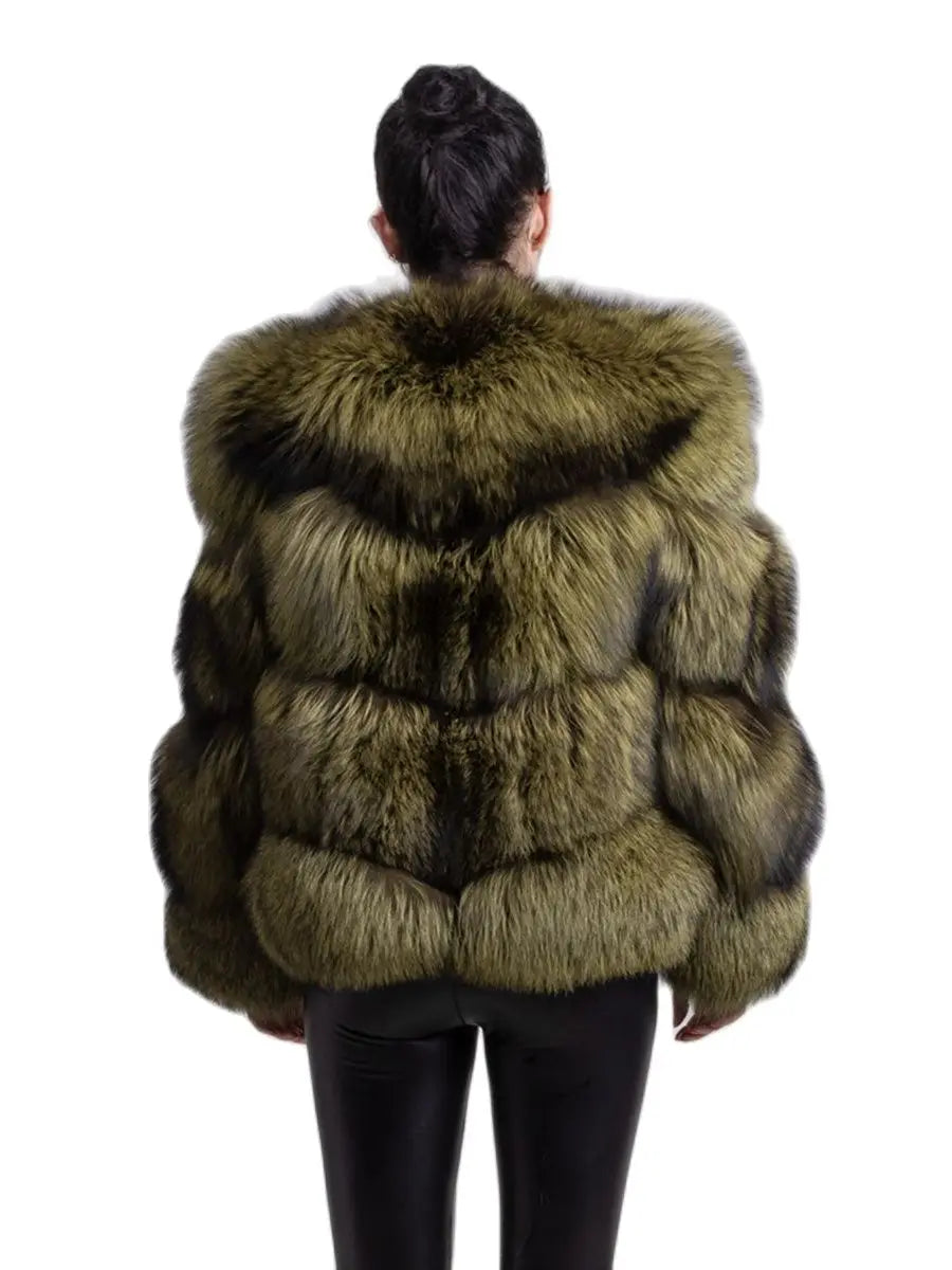 QIUCHEN PJ1820 FREE SHIPPING real fox fur coat silver fox jacket women winter coat wither OUTERWEAR thick warm fashion coat - Matrix Studios
